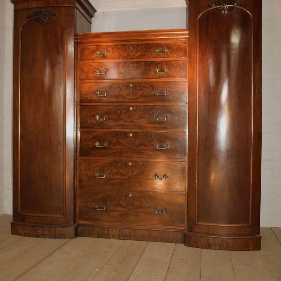Antique mahogany compactum wardrobe ,
