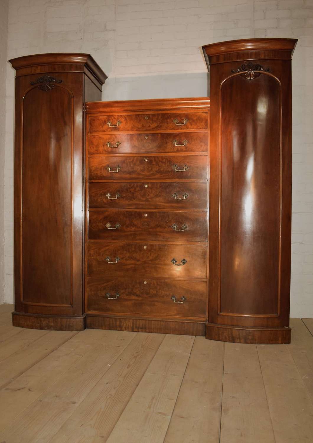 Antique mahogany compactum wardrobe ,